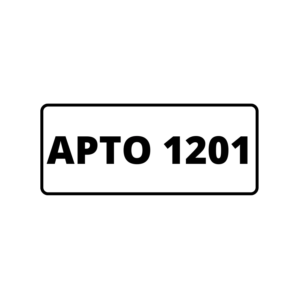 Placa de Identificação para Edifício - Apartamento 1201 Pvc 1Mm 2X4Cm