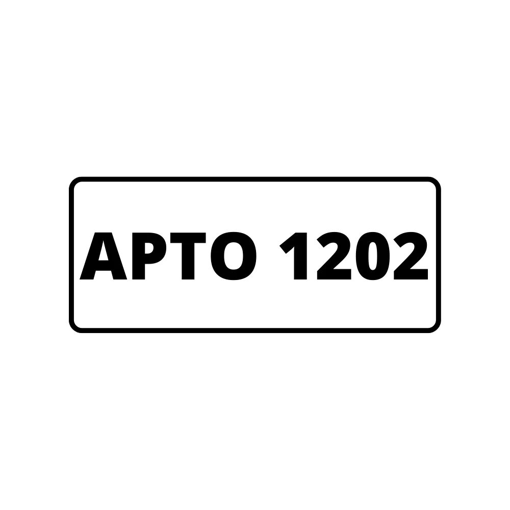 Placa de Identificação para Edifício - Apartamento 1202 Pvc 1Mm 2X4Cm