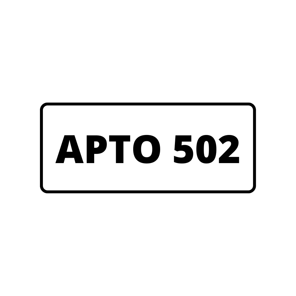 Placa de Identificação para Edifício - Apartamento 502 Pvc 1Mm 19X6Cm