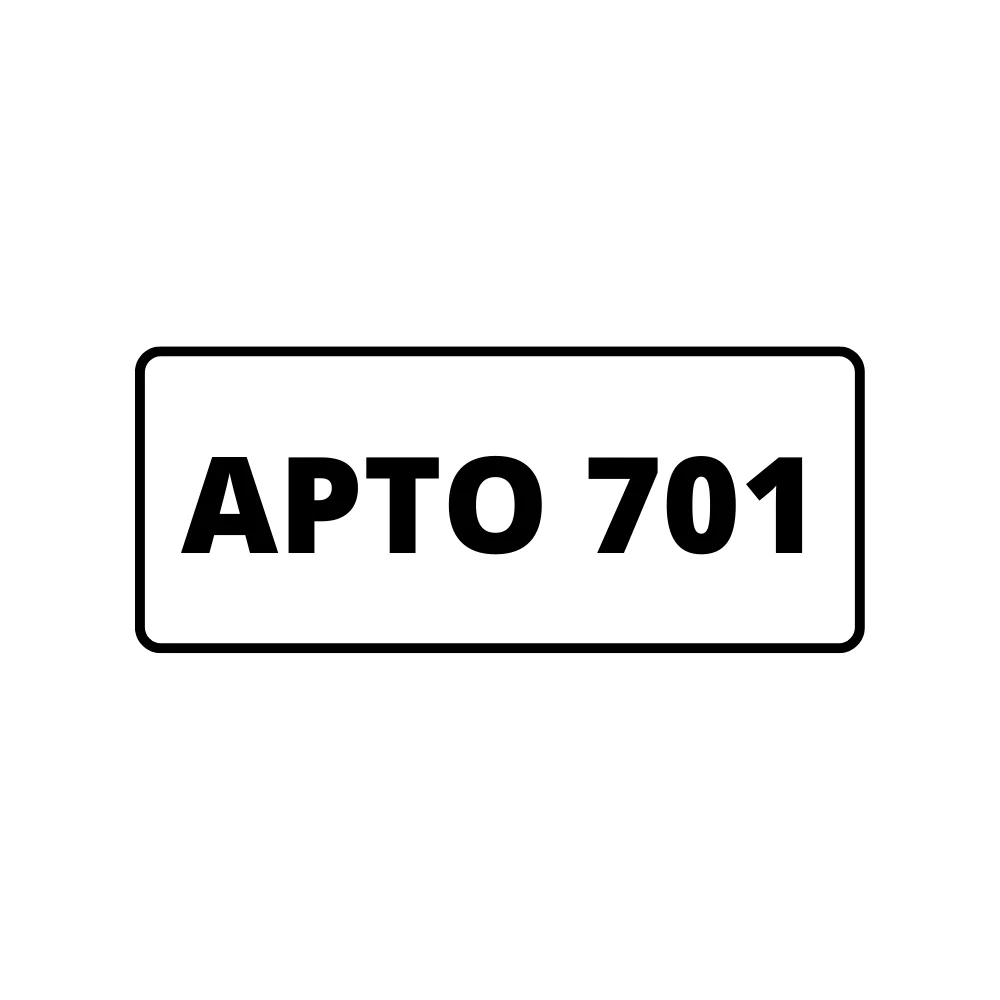 Placa de Identificação para Edifício - Apartamento 701 Pvc 1Mm 2X4Cm