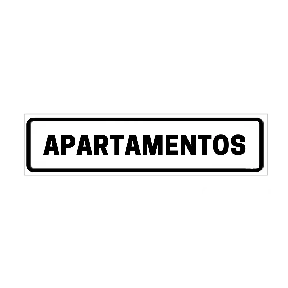 Placa de Identificação para Edifício - Apartamentos Pvc 1Mm 19X6Cm