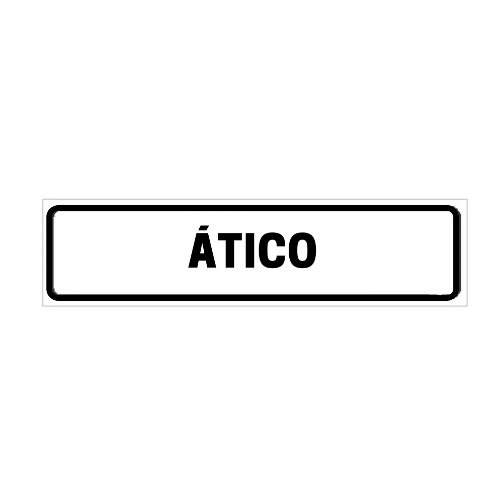 Placa de Identificação para Edifício - Ático Pvc 1Mm 19X6Cm