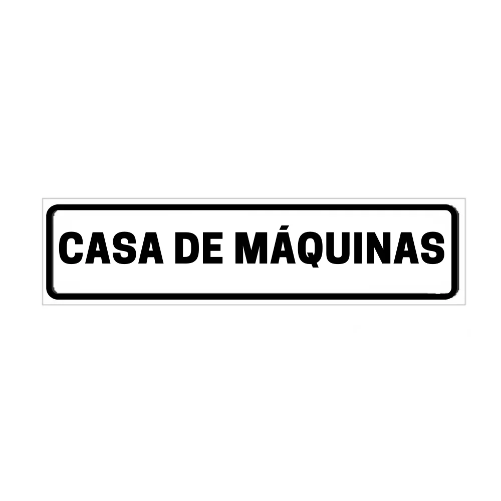 Placa de Identificação para Edifício - Casa de Máquinas Pvc 1Mm 19X6Cm