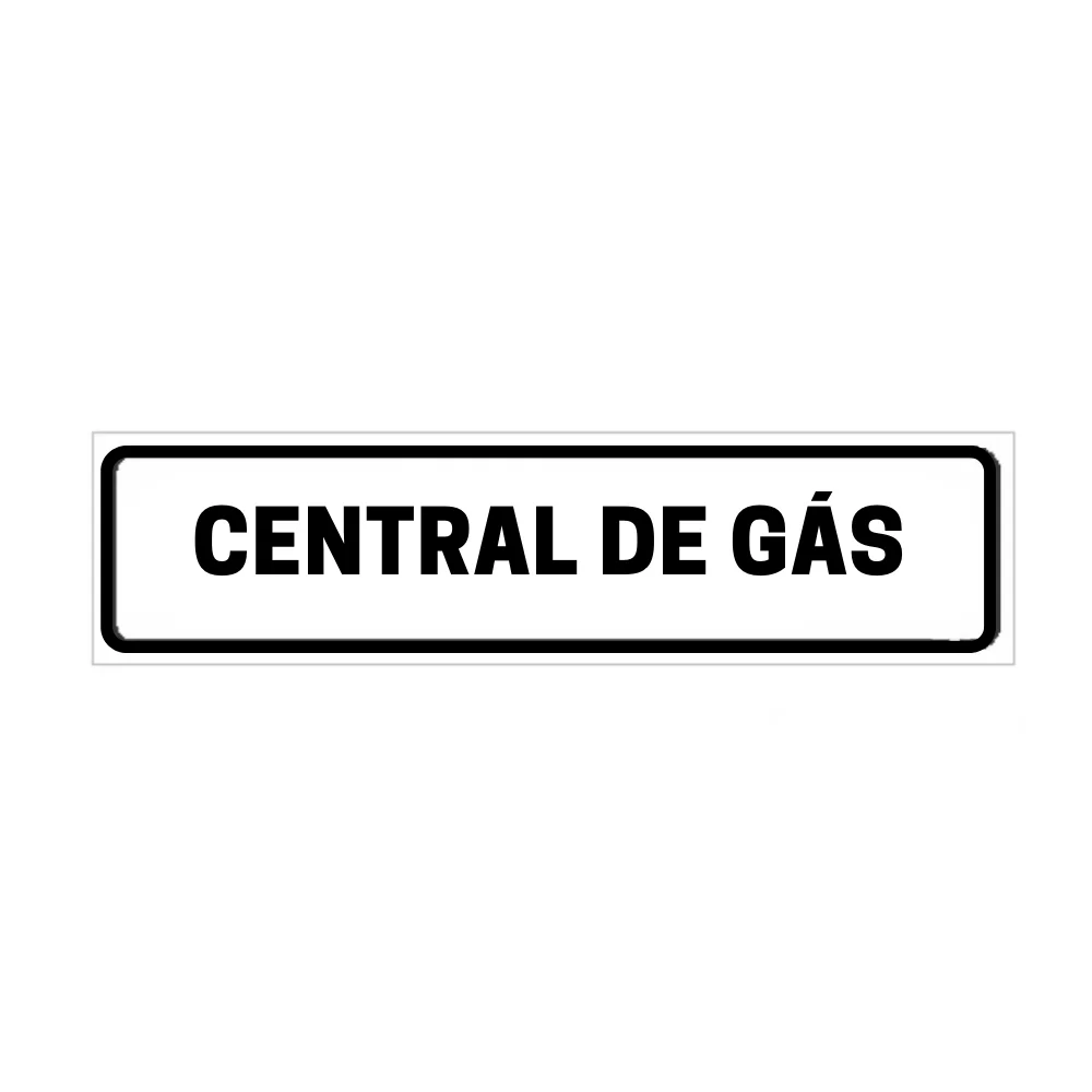 Placa de Identificação para Edifício - Central de Gás Pvc 1Mm 19X6Cm