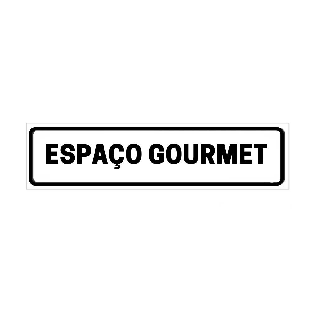 Placa de Identificação para Edifício - Espaço Gourmet Pvc 1Mm 19X6Cm