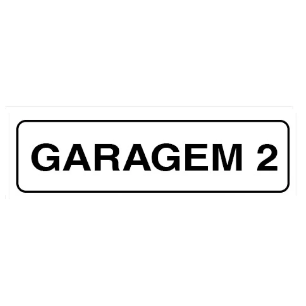 Placa de Identificação para Edifício - Garagem 02 Pvc 1Mm 19X6Cm