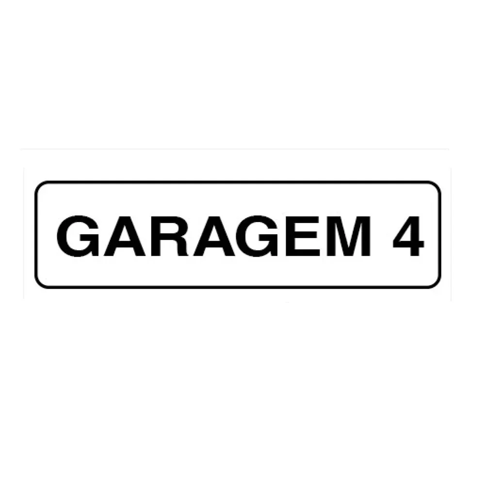 Placa de Identificação para Edifício - Garagem 04 Pvc 1Mm 19X6Cm