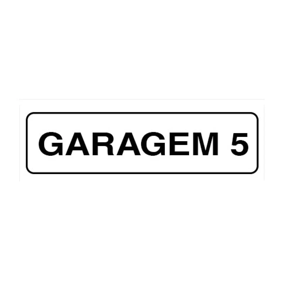 Placa de Identificação para Edifício - Garagem 05 Pvc 1Mm 19X6Cm