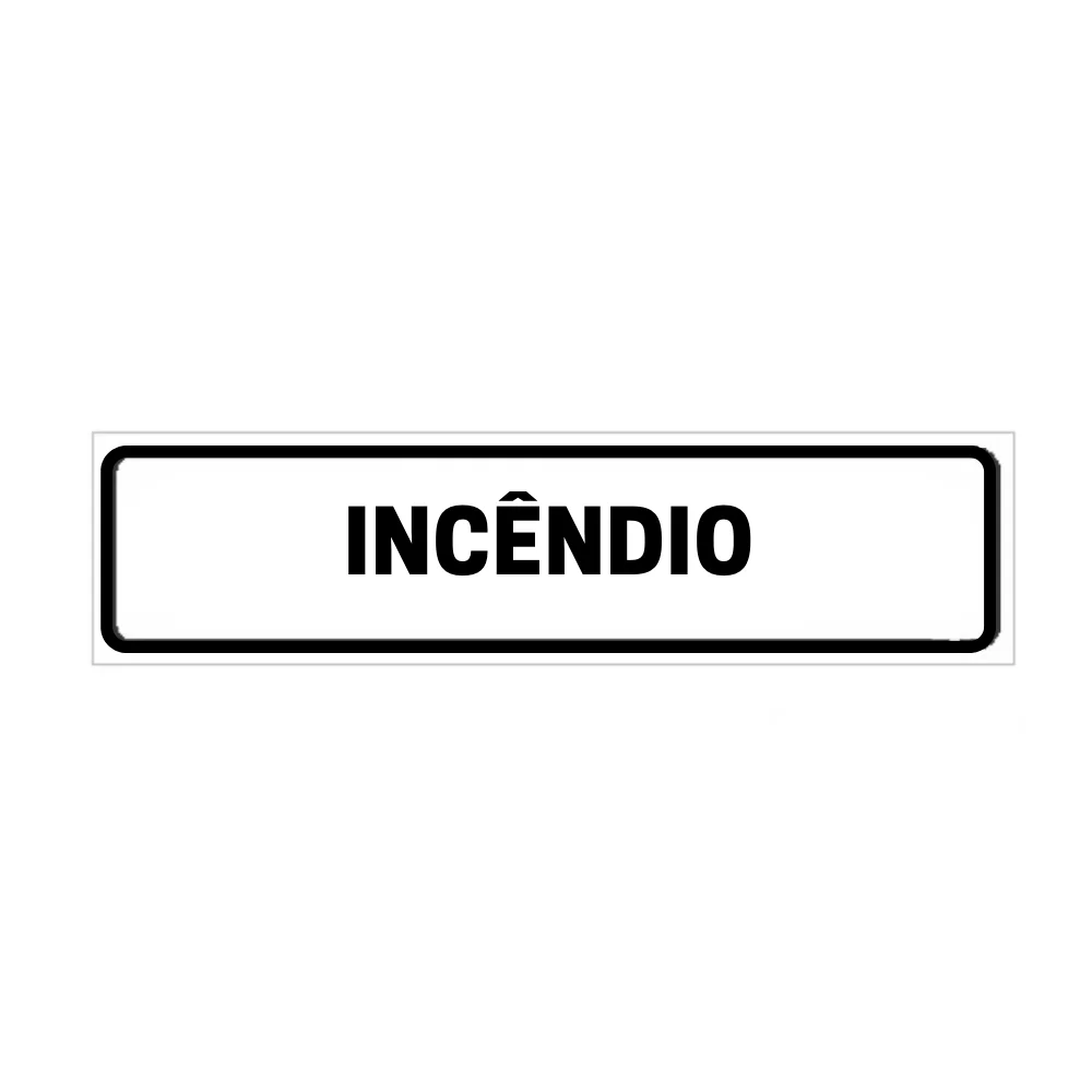 Placa de Identificação para Edifício - Incêndio Pvc 1Mm 19X6Cm