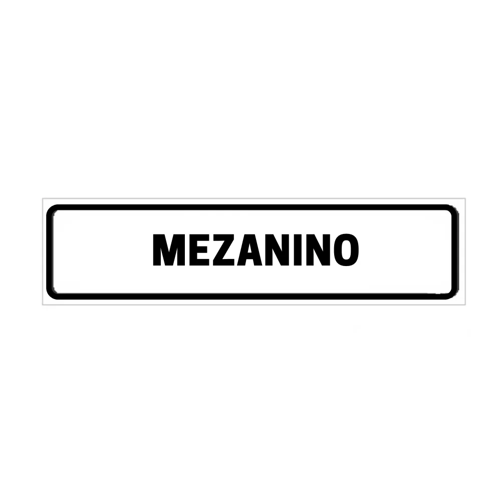 Placa de Identificação para Edifício - Mezanino Pvc 1Mm 19X6Cm