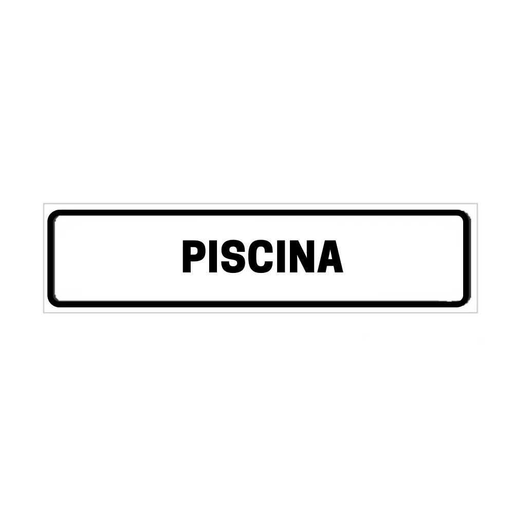 Placa de Identificação para Edifício - Piscina Pvc 1Mm 19X6Cm