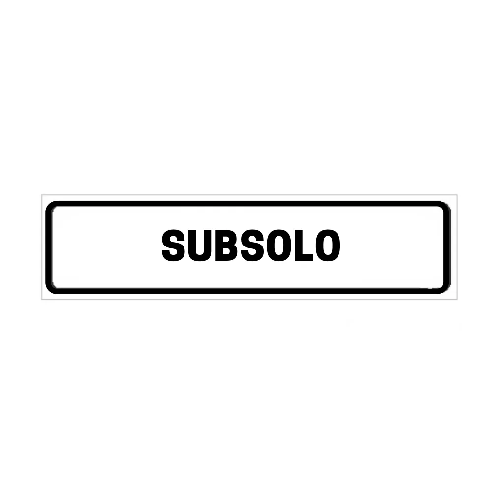 Placa de Identificação para Edifício - Subsolo Pvc 1Mm 19X6Cm