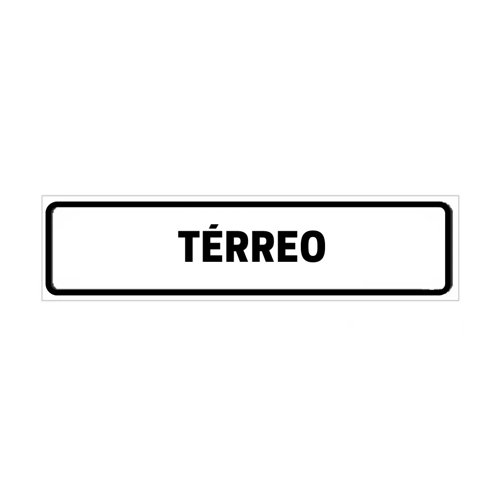 Placa de Identificação para Edifício - Térreo Pvc 1Mm 19X6Cm