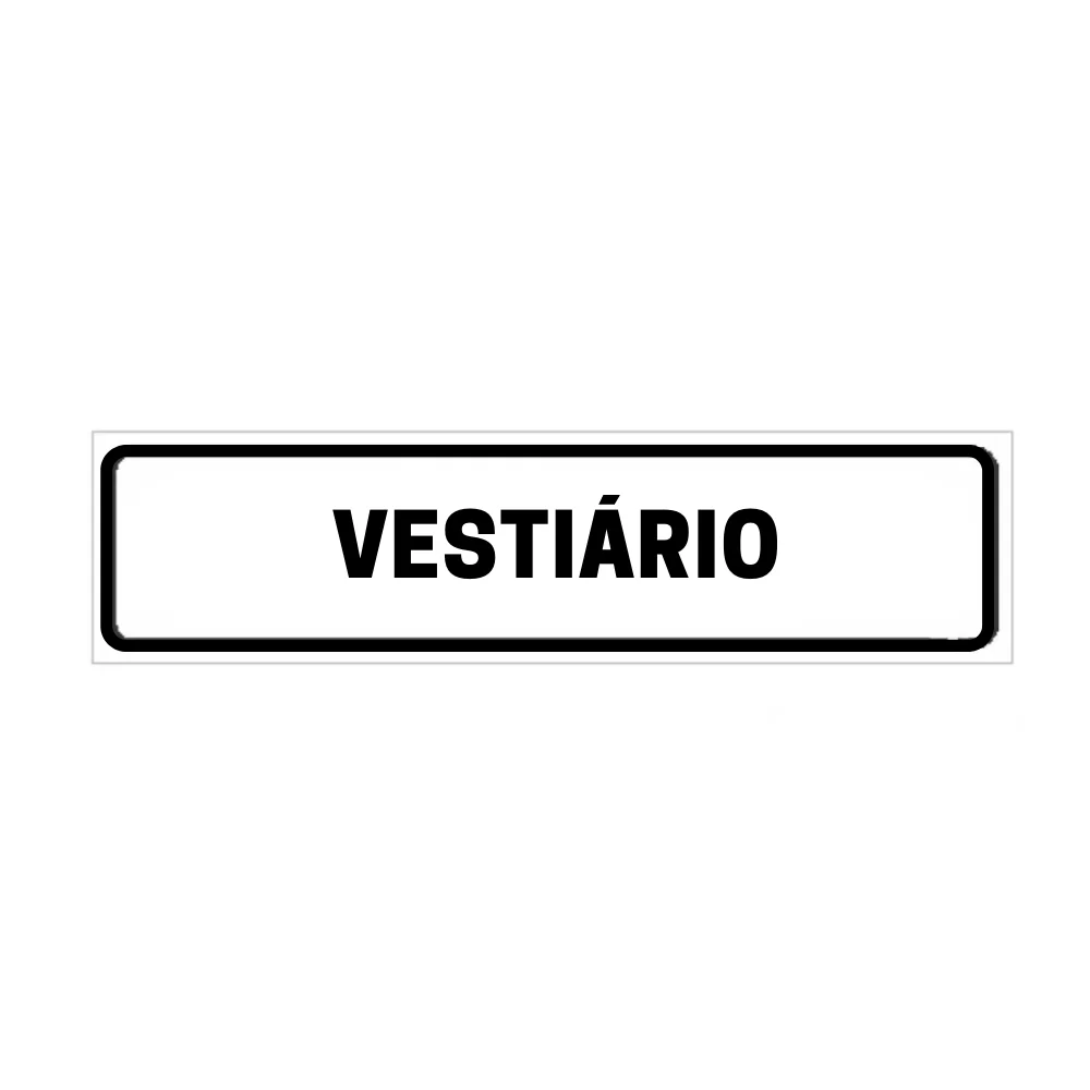 Placa de Identificação para Edifício - Vestiário Pvc 1Mm 19X6Cm