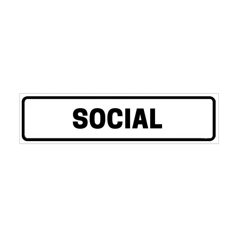 Placa de Identificação - Social Pvc 1Mm 19X6Cm