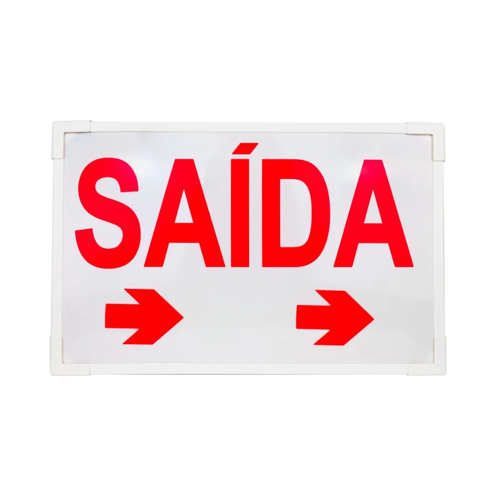 Placa de Saída de Emergência Face Única Grande 60X30Cm - Luxpryme