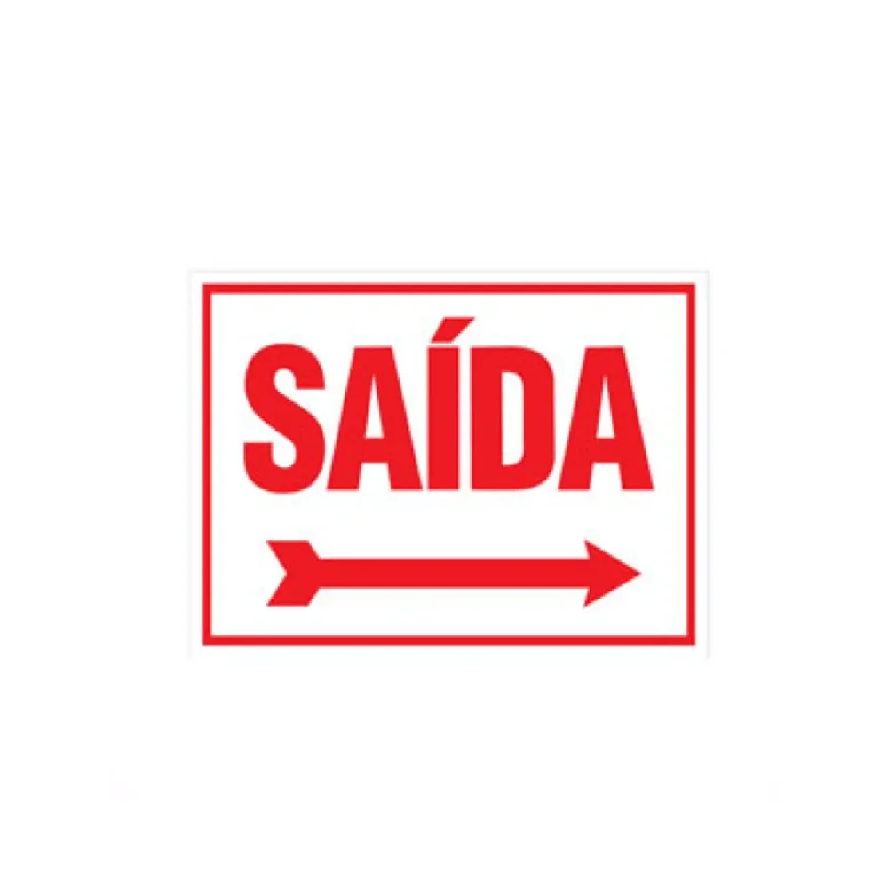 Placa de Saída Seta para Direita Pvc 0,5Mm 25X16Cm S-211 F9E