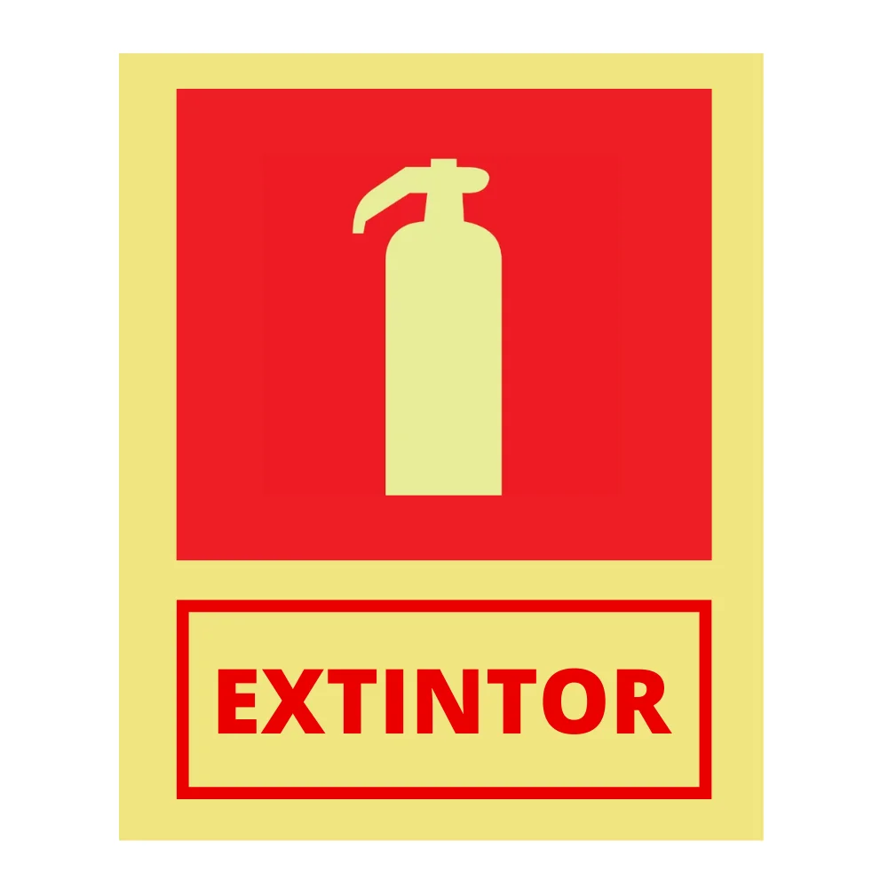 Placa Fotoluminescente Extintor Pvc 2Mm 15X20Cm