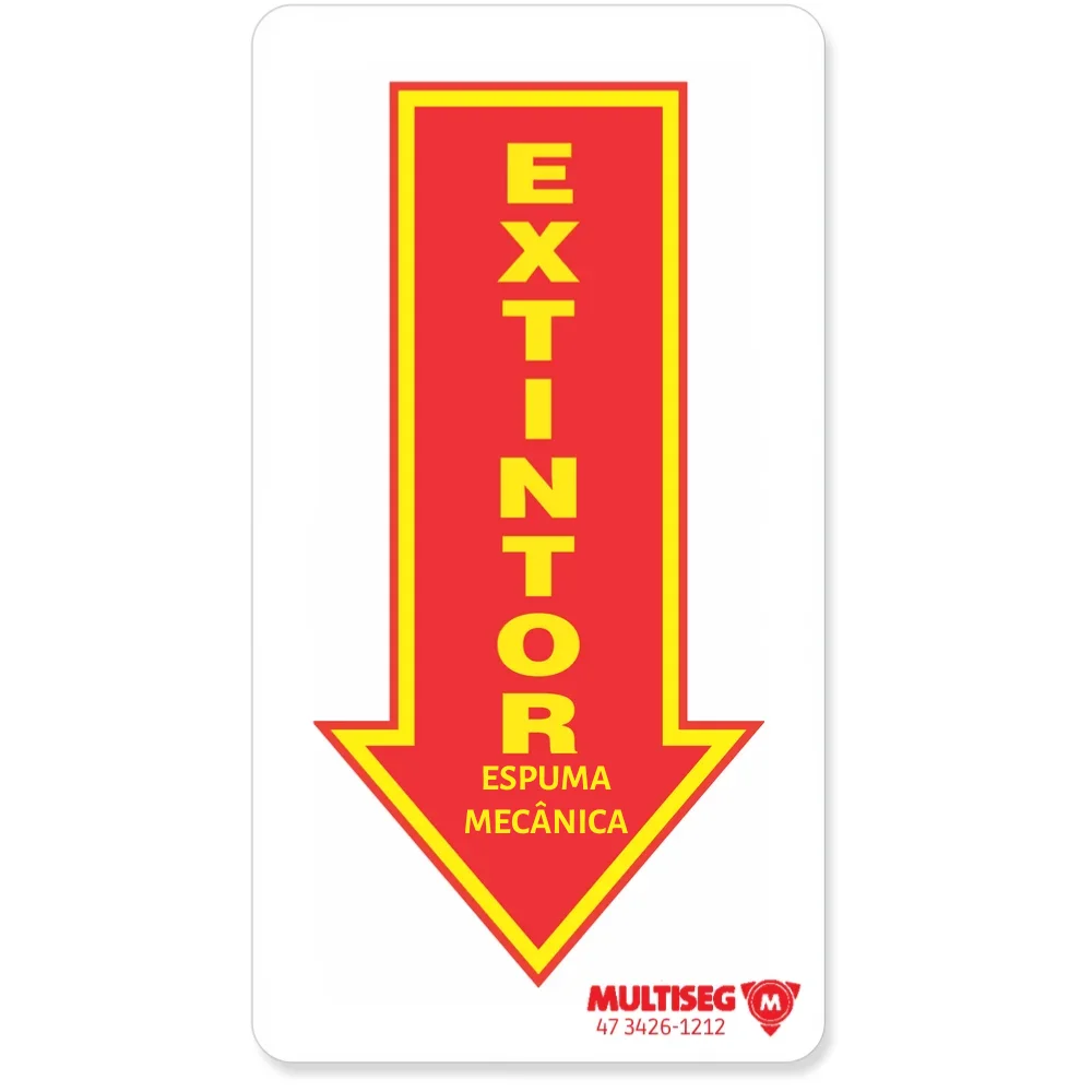 Placa Extintor Seta Espuma Mecânica Pvc 0,5Mm 28X15Cm