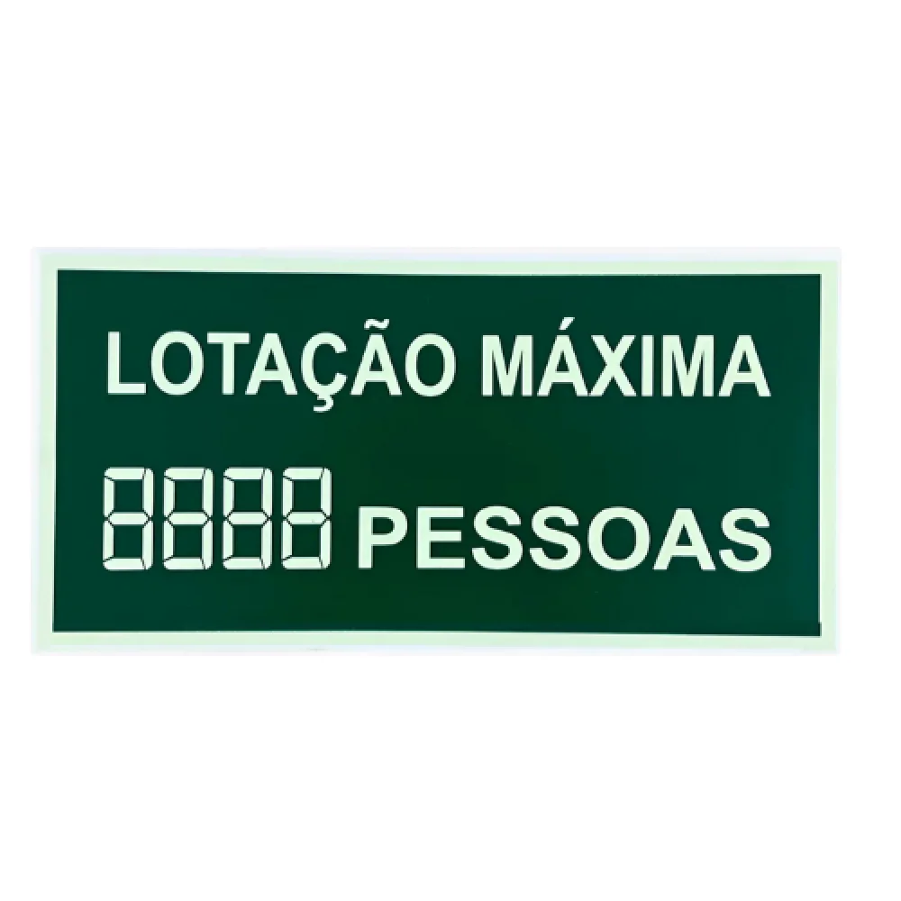 Placa Lotação Máxima Permitida Pvc 1Mm 20 X 40 CM