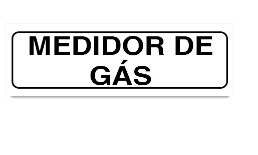Placa Medidor de Gás 19 X 6 CM