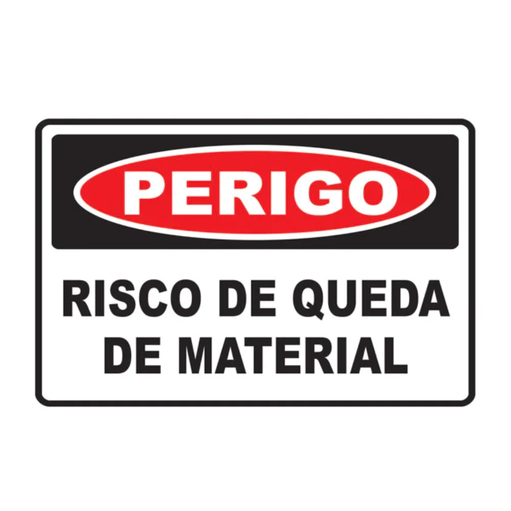 Placa Perigo Risco de Queda de Material Pvc 0,5Mm 25X18Cm