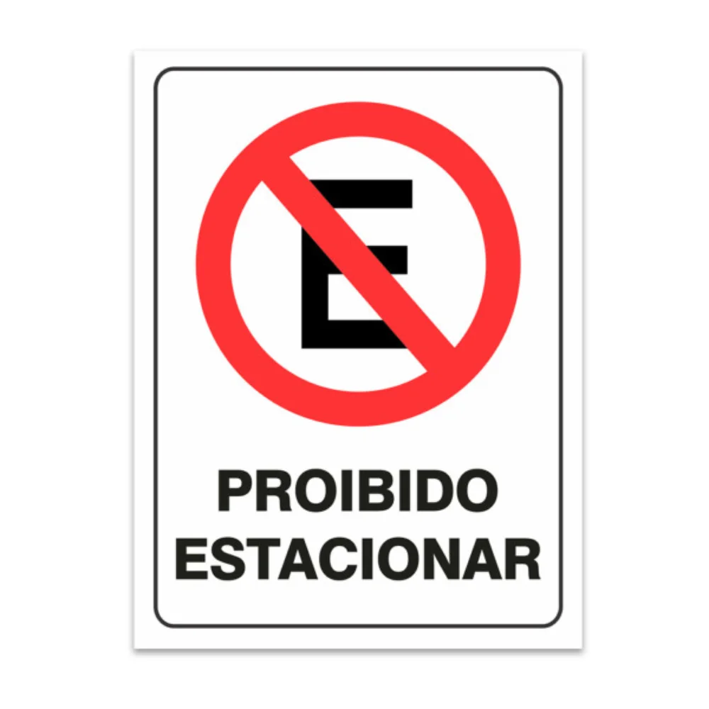 Placa Proibido Estacionar Pvc 0,5Mm 20X30Cm