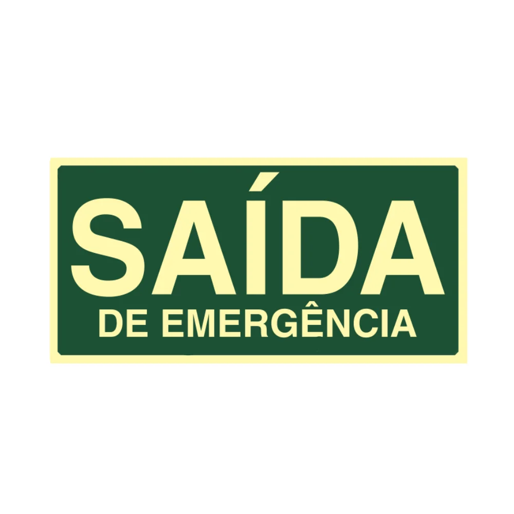 Placa Fotoluminescente Saída de Emergência Pvc 2Mm 24X12Cm S12