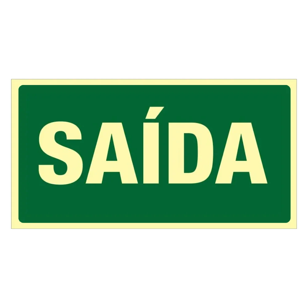 Placa Fotoluminescente Saída Pvc 2Mm 24X12Cm S12