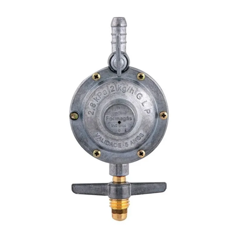 Regulador Gás Baixa Pressão 2Kg/H 2 Estágio Registro Bm 3/8 Formagás
