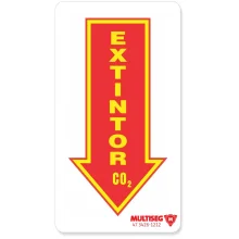 Placa Seta "Extintor Co2" de Pvc 28X15Cm