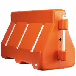 Barreira de Sinalização Viária Monobloco em Plástico Laranja