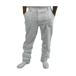 Calça de Brim Branca Profissional com Bolsos Uniforme Operacional