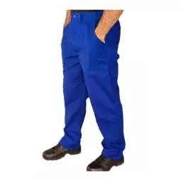 Calça de Brim Profissional Azul Royal com Bolsos