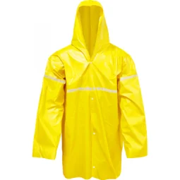 Capa de Chuva Forrada Amarela C/Faixa Refletiva Ca 28451 - Brascamp Capa de Chuva Forrada Amarela C/Faixa Refletiva Ca 28451 - Brascamp