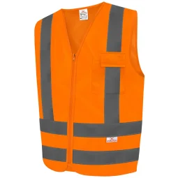 Colete Refletivo de Segurança Laranja Fluorescente com 1 Bolso