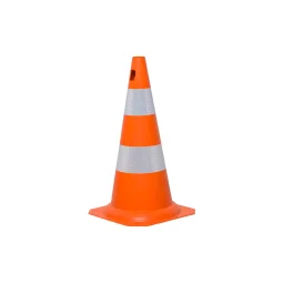Cone de Sinalização Rígido Laranja/Branco 50Cm C/Faixa Refletiva