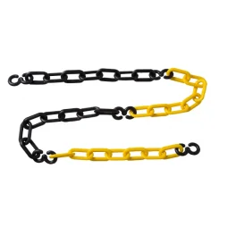Corrente Plástica Zebrada Elo Grande 60Mm Amarelo/Preto