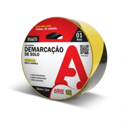 Fita Zebrada Adesiva para Sinalização 50Mm X 30 Metros - Adere