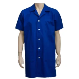 Jaleco Brim Manga Curta Azul Royal C/ 3 Bolsos