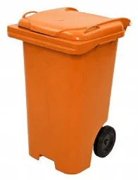 Lixeira / Coletor com Rodas 120 Litros Laranja