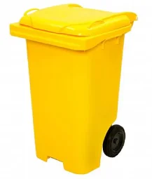 Lixeira / Coletor com Rodas 240 Litros Amarelo
