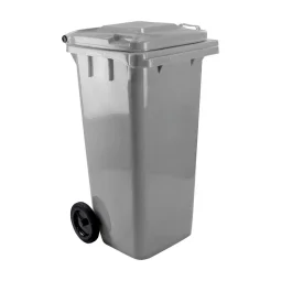 Lixeira Coletor com Rodas 240 Litros Cinza