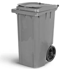 Lixeira / Coletor com Rodas 240 Litros Cinza