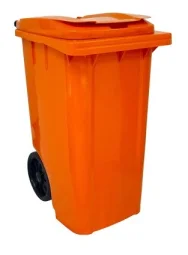 Lixeira / Coletor com Rodas 240 Litros Laranja