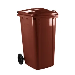 Lixeira Coletor com Rodas 240 Litros Marrom