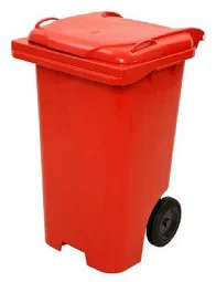 Lixeira / Coletor com Rodas 240 Litros Vermelha