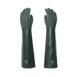 Luva de Pvc Palma Áspera Cano Longo 56Cm Proteção Química