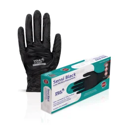 Luva Látex Nitrílica Preta Sensivolk Black - Ca 38260 - Volk