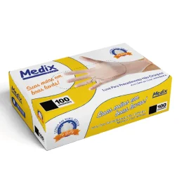 Luva Vinil sem Amido Transparente Ca 44562 - Medix